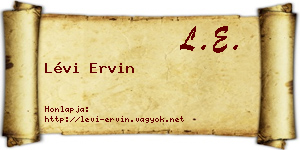 Lévi Ervin névjegykártya